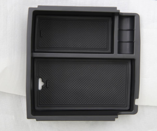 Armrest Console Storage Box for 2021+ Bronco - Top Section - Non-Slip Rubber Surface, Phone on Right Side.
