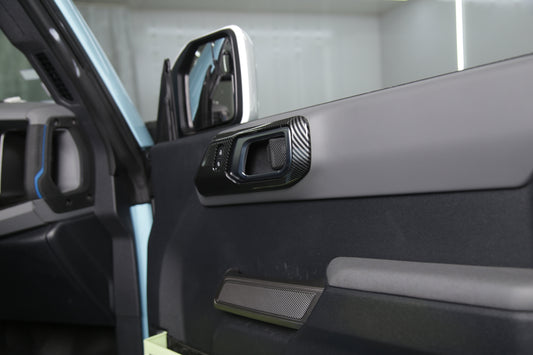 Interior Door Handle Trim for Ford Bronco 2021+ (Glossy Carbon Fiber)